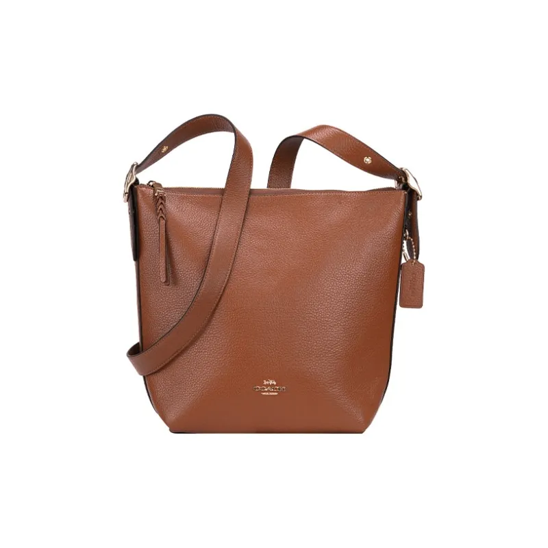 COACH Leather Bucket Bags Crossbody Bag, Shoulder Bag Women's Saddle Brown-0