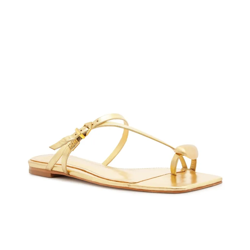 Schutz Slide Slippers Women's Gold-2