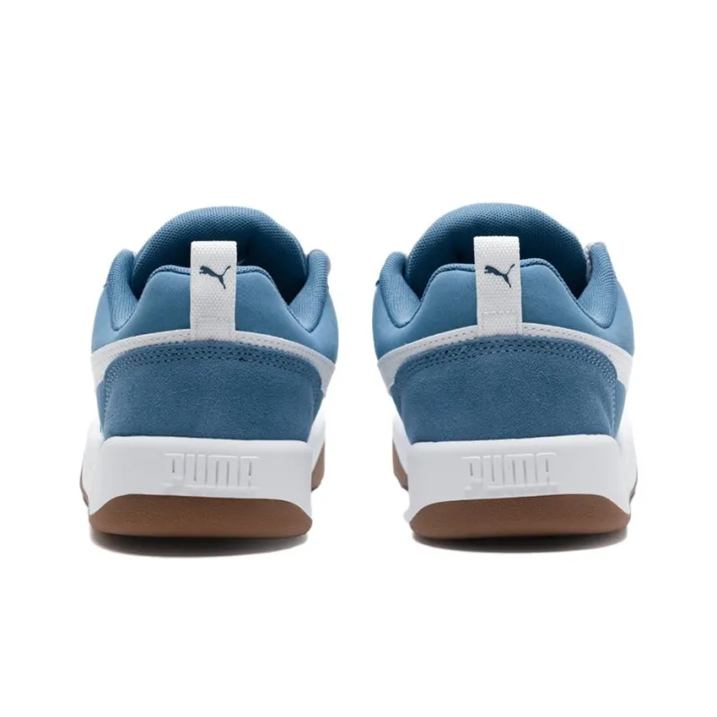 PUMA Park Lifestyle Anti-Slip Wear-Resistant Low-Top Skateboard Shoes Unisex White Blue-4