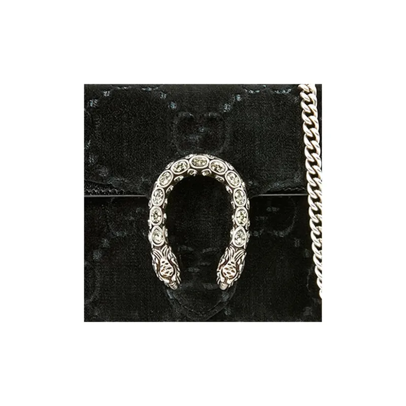 GUCCI Dionysus Velour Crossbody Bag, Shoulder Bag Extra Mini Women's Black-4
