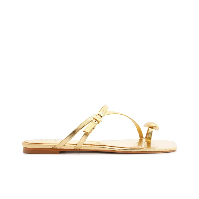 Schutz Slide Slippers Women's Gold-1