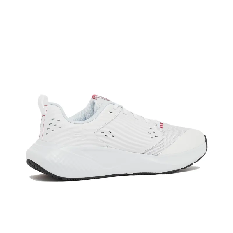 Under Armour Cushioned Slip-Resistant Low-Top Training Shoes Men's White Red-2