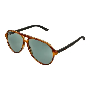 GUCCI Acetate Rubber Aviator Sunglasses Women's Tortoiseshell