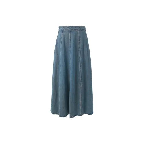 3COLOUR Casual Long Skirts Women's Haze Blue