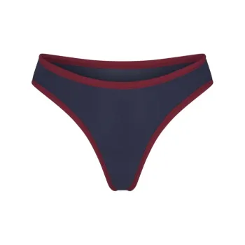 SKIMS FITS EVERYBODY CONTRAST TRIM DIPPED FRONT THONG Underpants Women's 1 Pack NAVY/Marine Blue