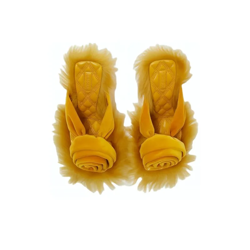 Burberry Slide Slippers Women's Yellow-3