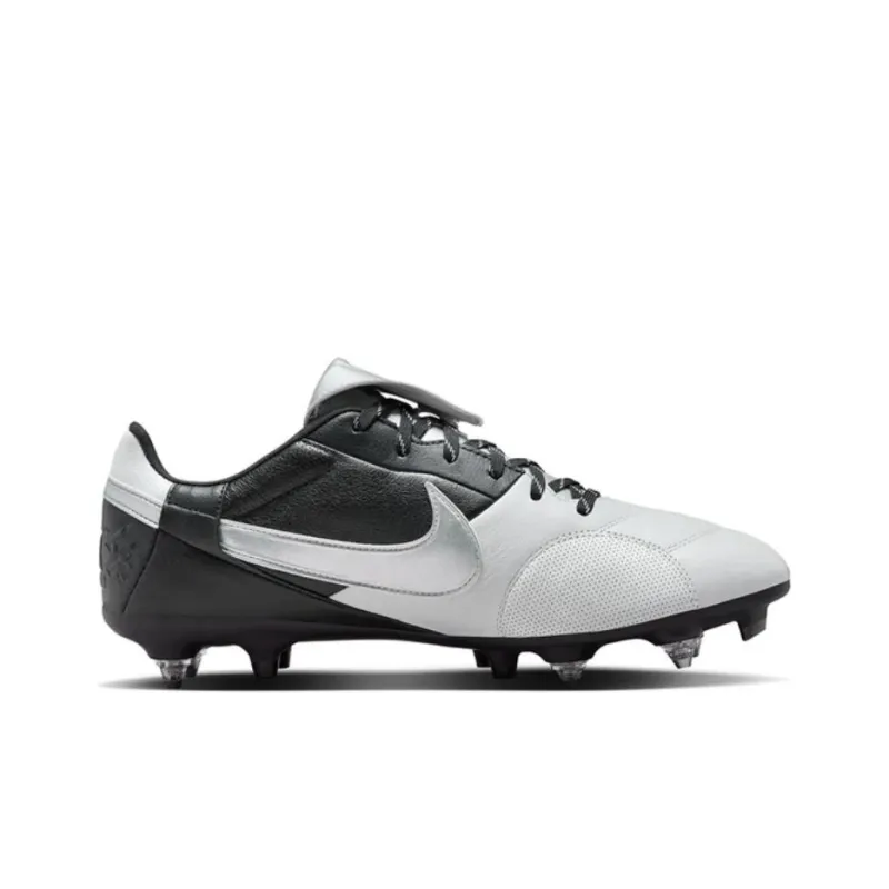 Nike Premier 3 SG Metal Long Studs Cushioned Slip Resistant Soccer Shoes Men's Gray Black-1