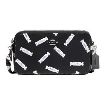 COACH All White Rabbit Collaboration Kira Cow Leather Camera Bags Crossbody Bags Women's Black