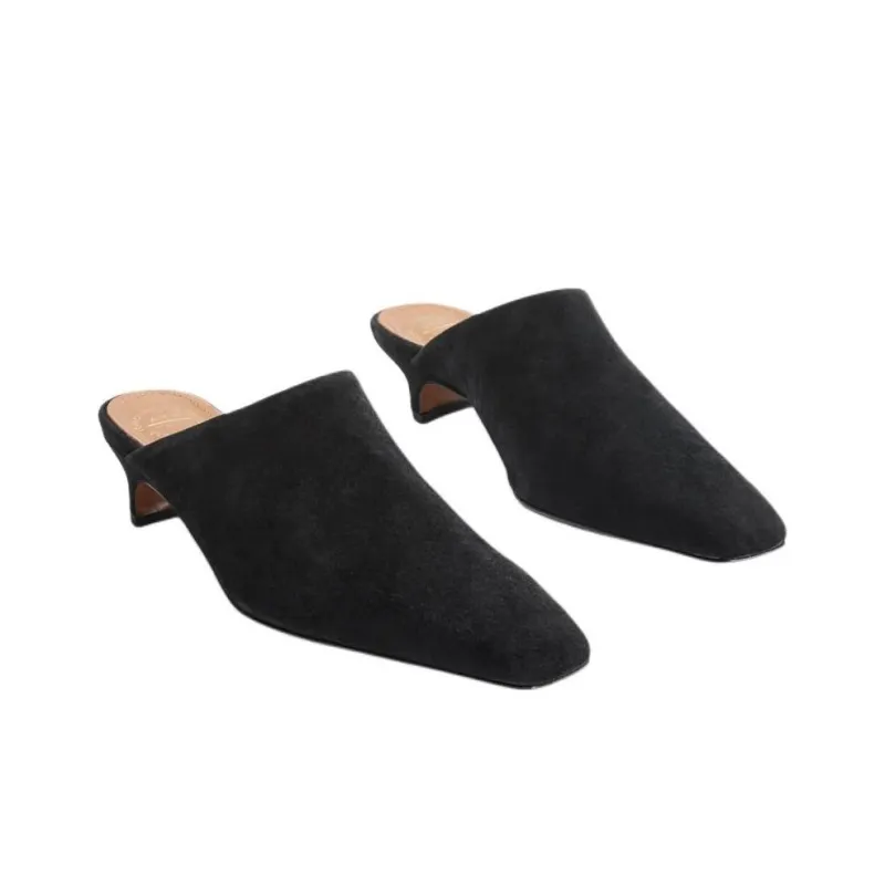 ATP Atelier Slip-Resistant Closed Toe Slippers 3.3cm Women's Black-3