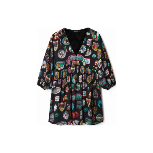 Desigual Short-Sleeved Dresses Women's Black