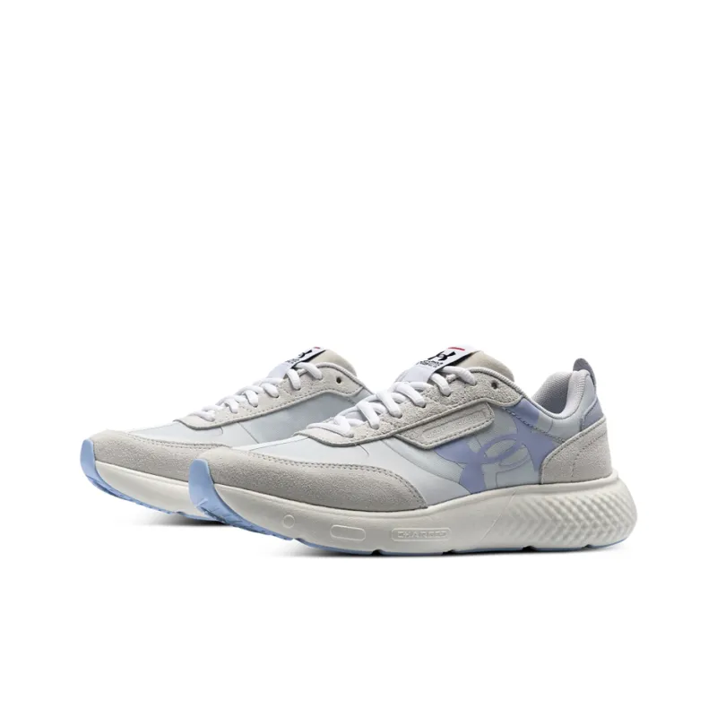 Under Armour Cushioning Wear Resistant Low Top Casual Running Shoes Women's Beige Blue-2