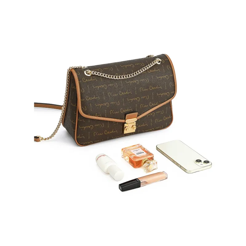 PIERRE CARDIN Pvc Small Square Bag Crossbody One Shoulder Dual Use Bag Regular Women's Brown-4