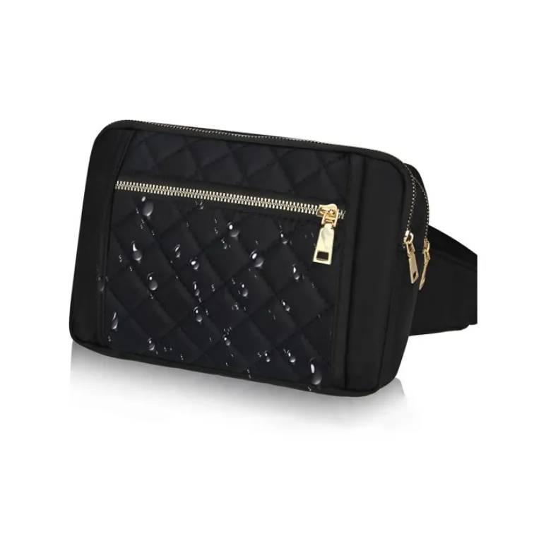 ROSEROOEN Polyester Fanny Pack Regular Unisex Black/Pink/Ecru-4