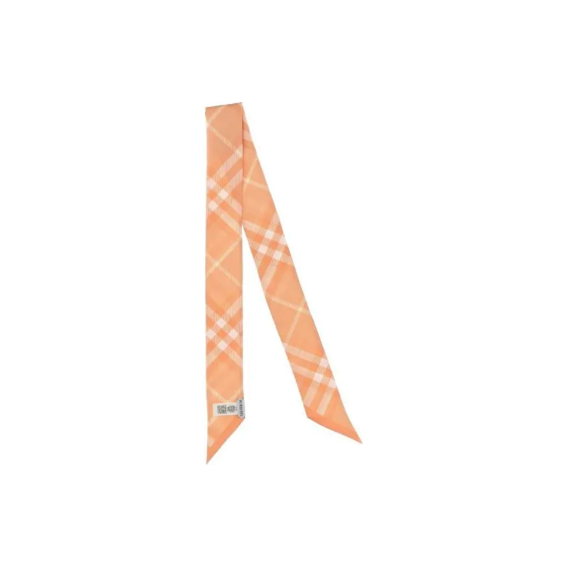 Burberry Silk Silk Scarves Women's Orange-1