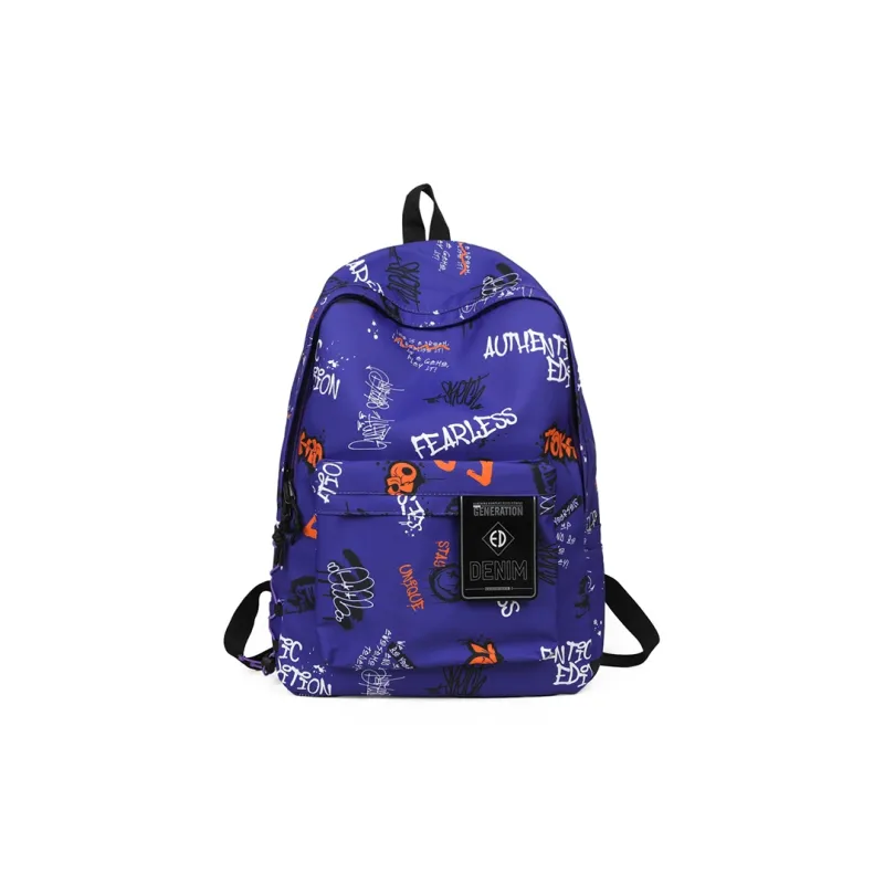 GEERDUN Nylon Backpack Unisex Black/Purple/Yellow/Green-1