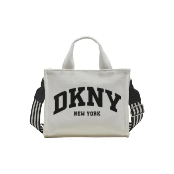 DKNY Cotton Shoulder Bag Crossbody Bag Handbag Small Size Women's White