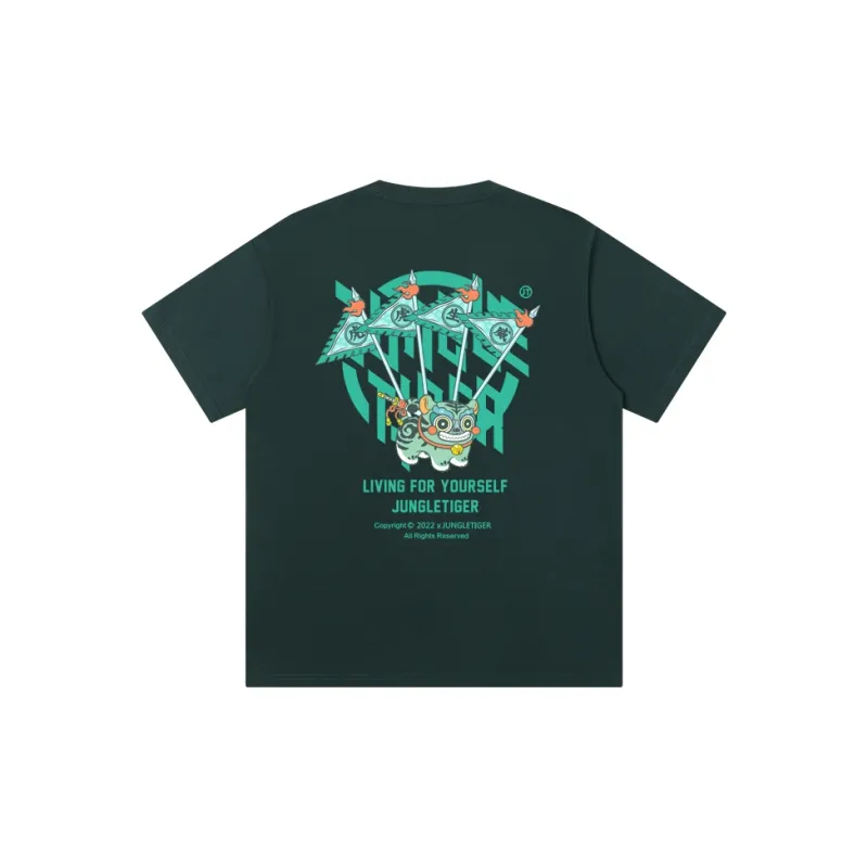 JUNGLE TIGER T Shirt Unisex Black American Streetwear Vintage-5