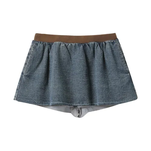 ICE DUST Denim Short Skirts Women's Blue