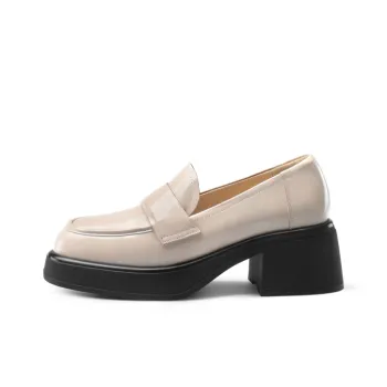 7or9 Soy Milk Rice Cake Loafers 6.5cm Women's Ecru