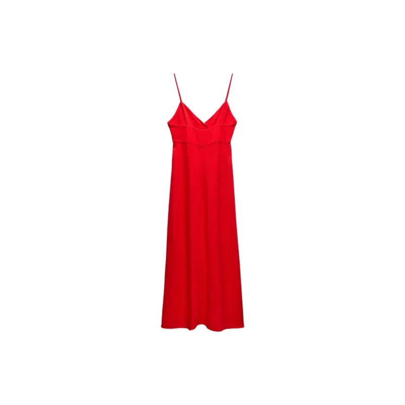 ZARA Slip Dresses Women's Red-1
