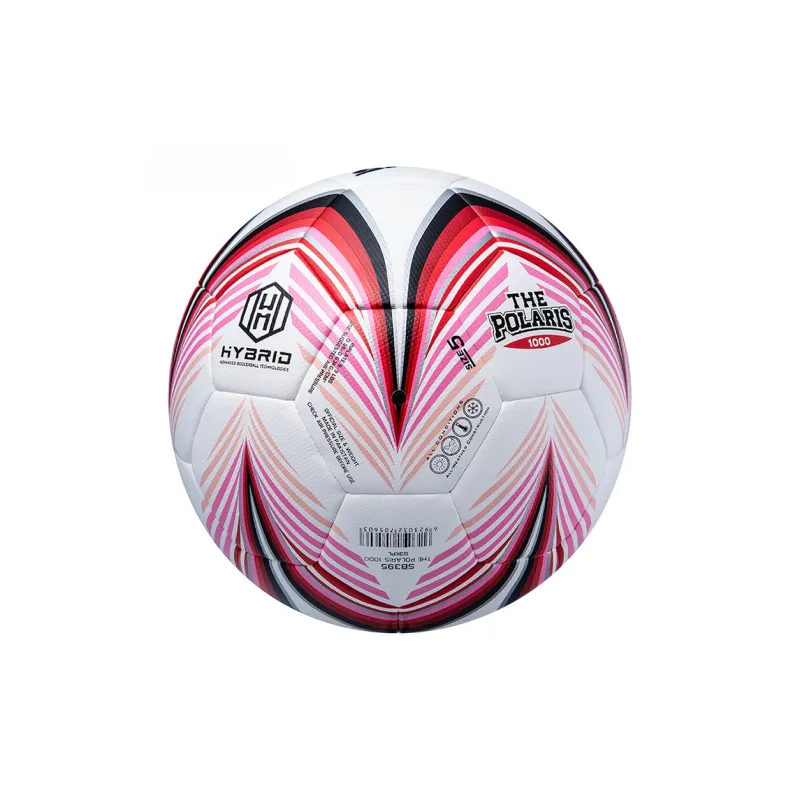 Star Size 5 Ball Soccer PU Seamless Thermal bonding Unisex White Red-3