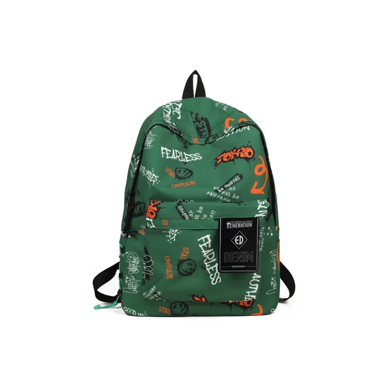 GEERDUN Nylon Backpack Unisex Black/Purple/Yellow/Green-5