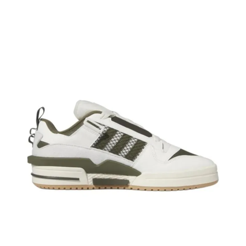 Adidas Originals FORUM Slip Resistant Cushioning Low Top Skateboard Shoes Unisex White Green-1