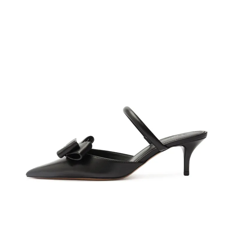 Schutz Slip Resistant Closed Toe Slippers 6.3cm Women's Black-0
