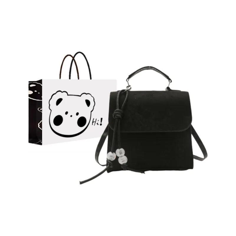 NX DOUGHNUT Special Material Shoulder Bag Handbag Backpack Regular Unisex Black Ecru/Pink/Green-4