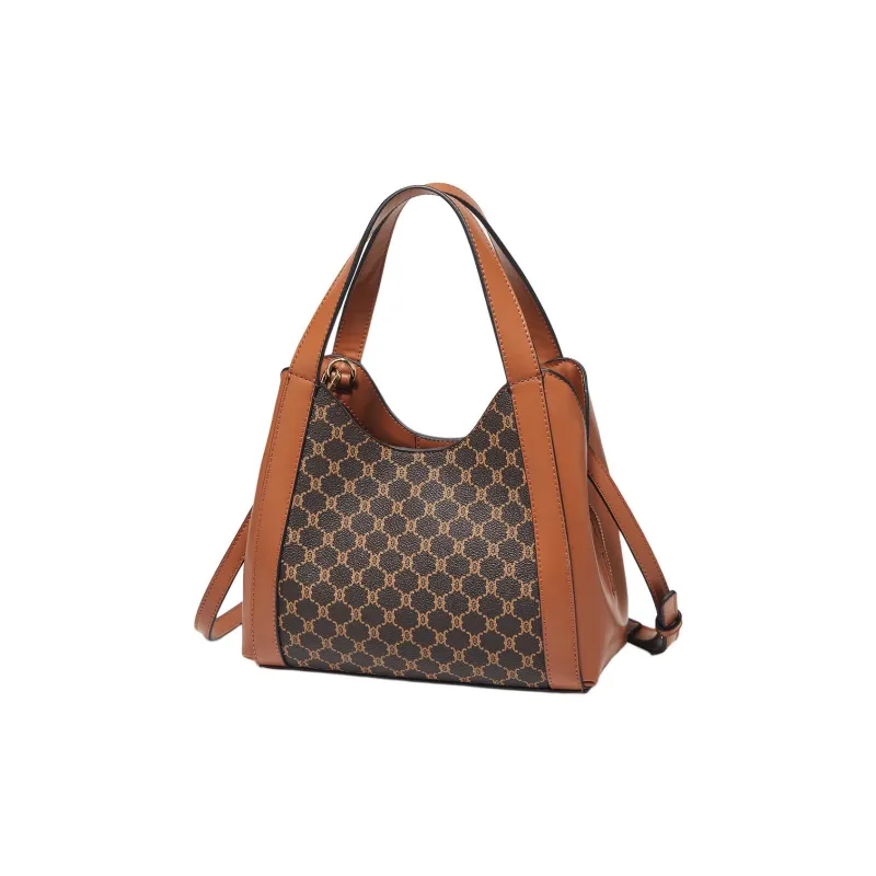 Marino Orlandi Synthetic Leather Bucket Bag Shoulder Bag, Crossbody Bag, Handbag Women's Khaki/Coffee-14