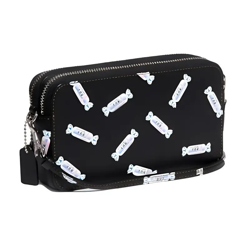 COACH All White Rabbit Collaboration Kira Cow Leather Camera Bags Crossbody Bags Women's Black-1