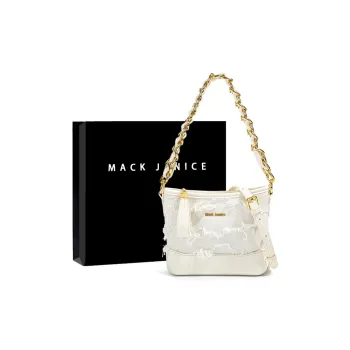 MACKJANICE Polyurethane Synthetic Leather Shoulder Bag Women's Fringe White