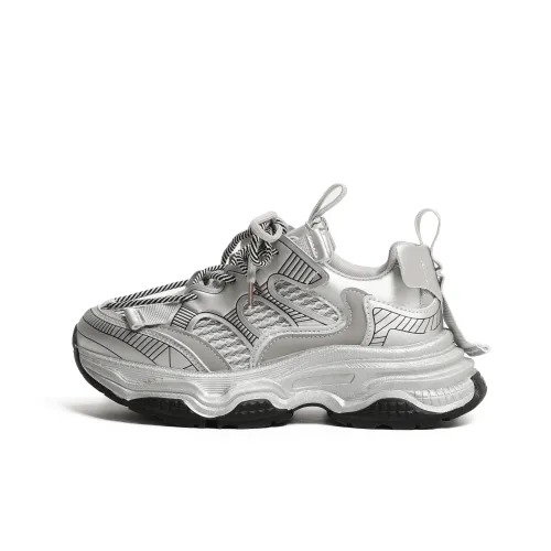 LXVB Slip-Resistant Breathable Low-Top Chunky Sneakers Women's