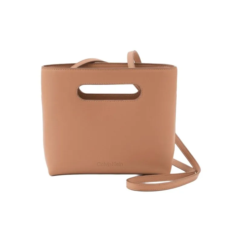 CALVIN KLEIN Synthetic Leather Crossbody One Shoulder Handbag Small Size Women's Light Brown-0