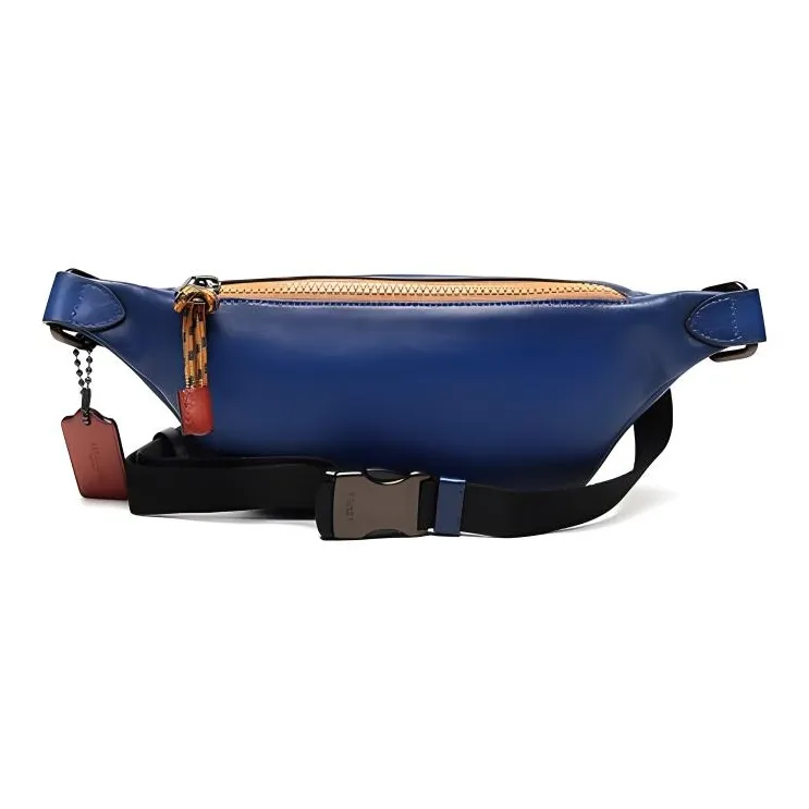 COACH Rivington Cow Leather Waist Bag Chest Bag Tubas Men's Royal Blue-4