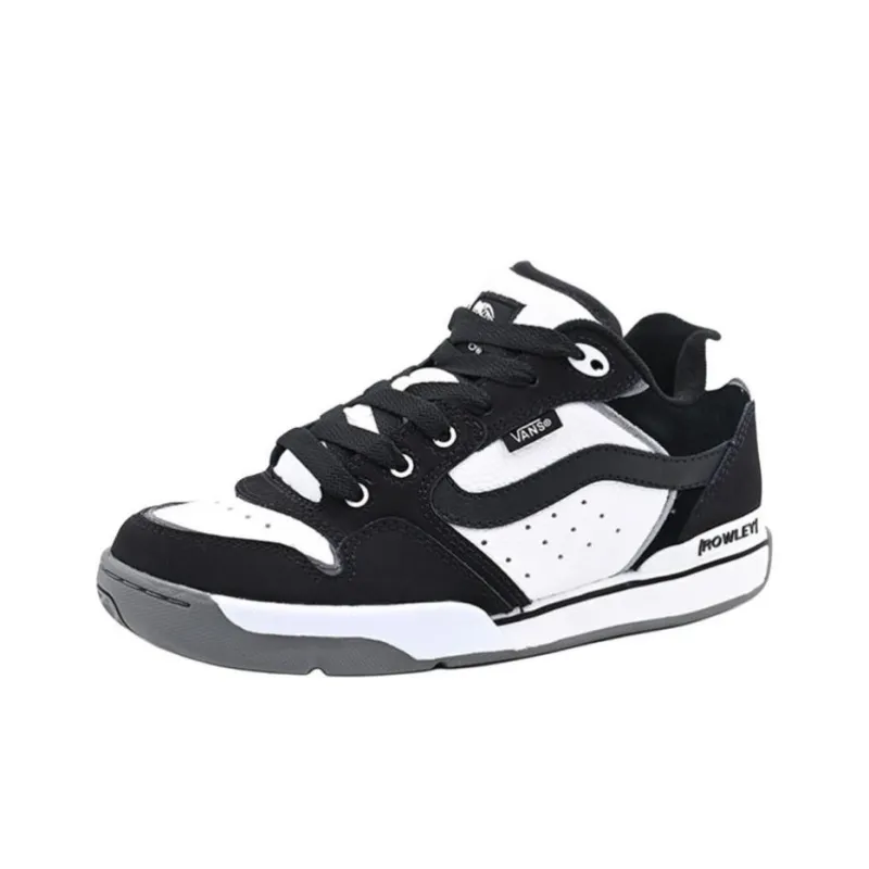 Vans Rowley Anti Slip Wear Resistant Low Top Casual Shoes Unisex Black White-2