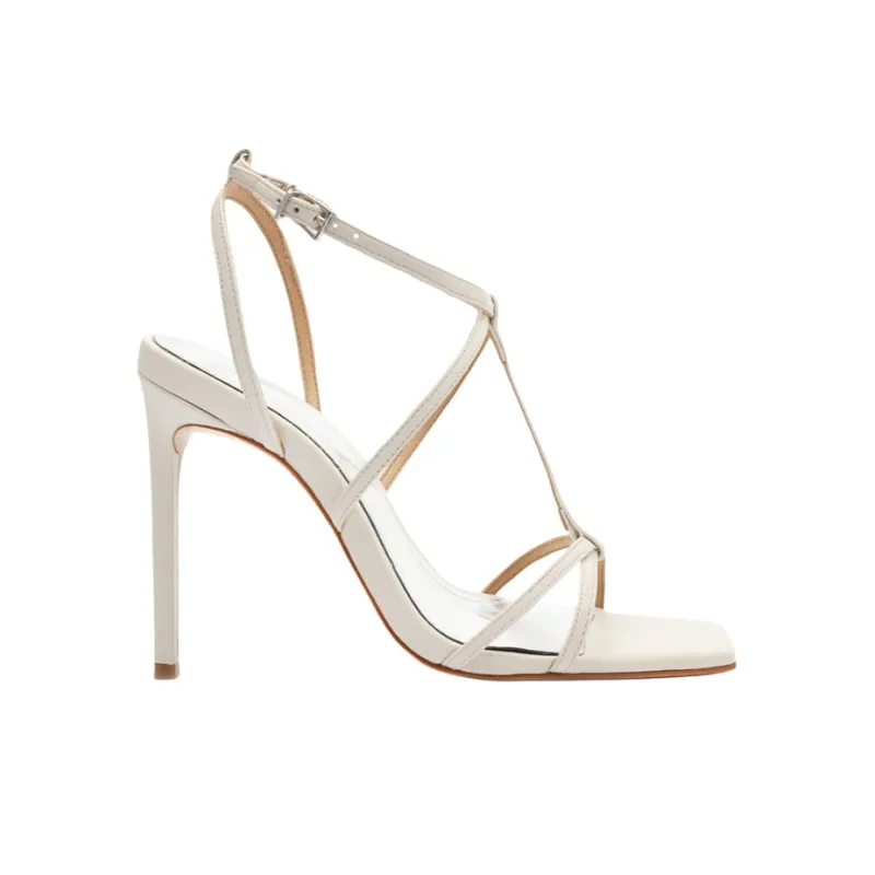 Schutz Adriana Strap Sandals 10cm Women's White-1