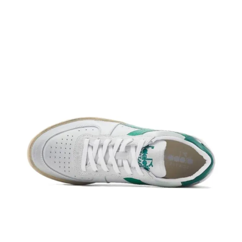 Diadora Heritage Anti Slip Wear Resistant Low Top Skateboard Shoes Men's White Green-4