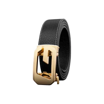 LUCKY LION Fashionable Luxury Automatic Buckle Belt, Casual Minimalist Style Pants Belt Cow Leather Belts Men's 3.5cm