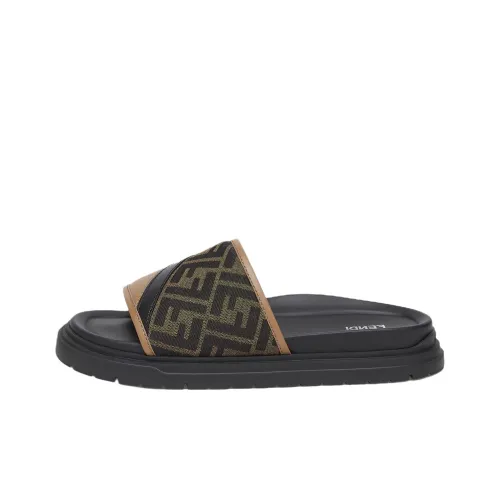 FENDI Diagonal Ff Jacquard Slides