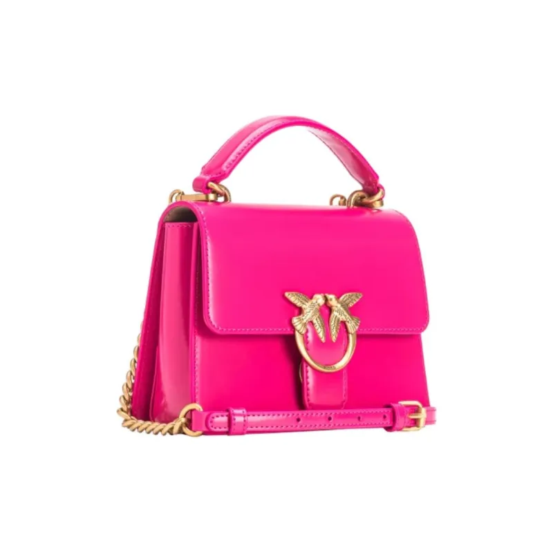 PINKO Calfskin Handbag, Shoulder Bag, Crossbody Bag Mini Women's Pink-1