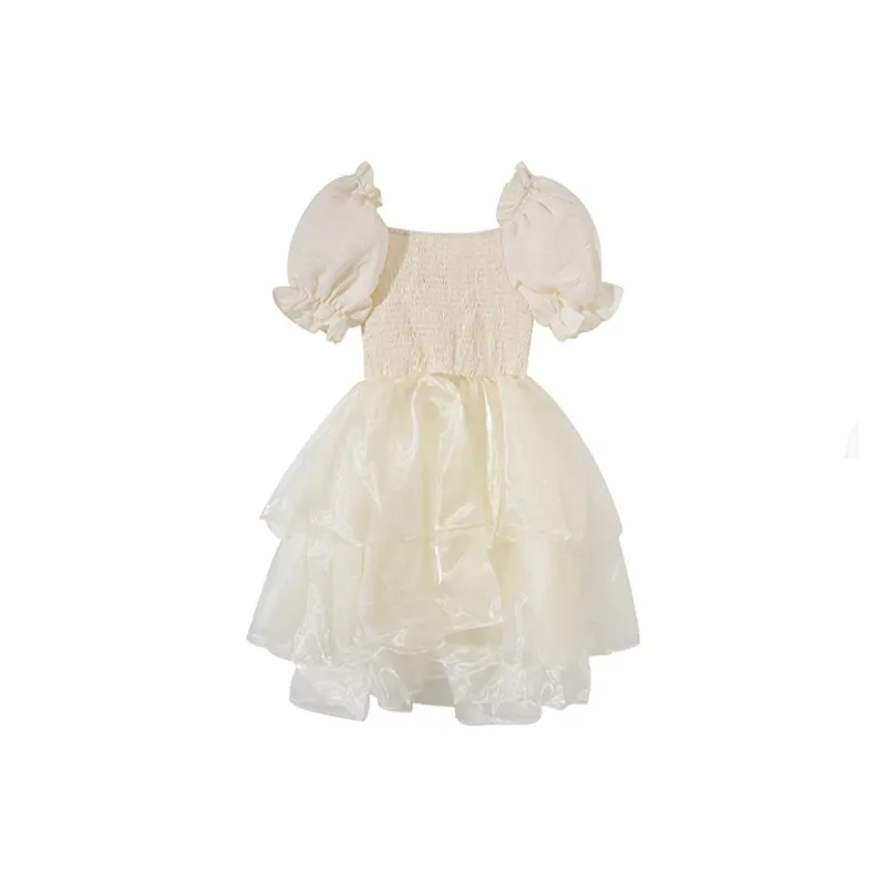 Adeworn Short Sleeved Dress Women's Apricot-1