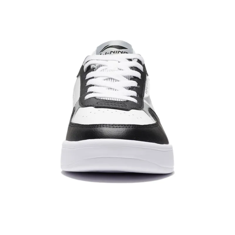 LiNing Lightweight Breathable Height Increasing Casual Skateboard Shoes Men's Black/Standard White-5