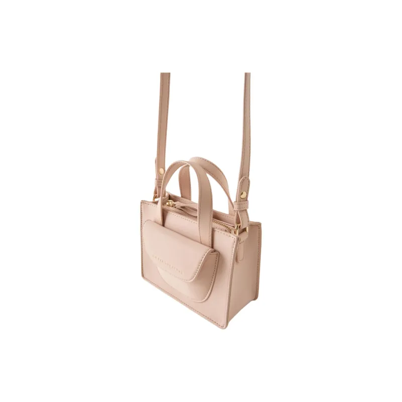 ZARA Polyurethane Tote Bag Shopping Bag Handbag Regular Women's Rose Red-3