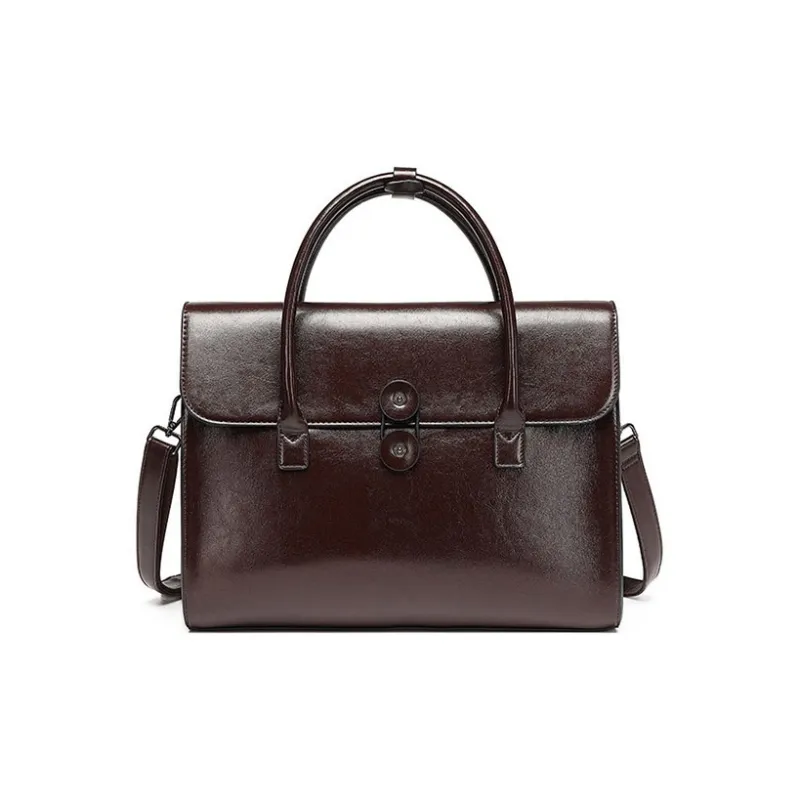 TTaG．baG Waxed Cow Leather Shoulder Bag Crossbody Bag Handbag Women's-3