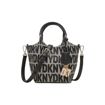 DKNY Polyester With Leather Trim Handbag Shoulder Bag Crossbody Bag Women's Black