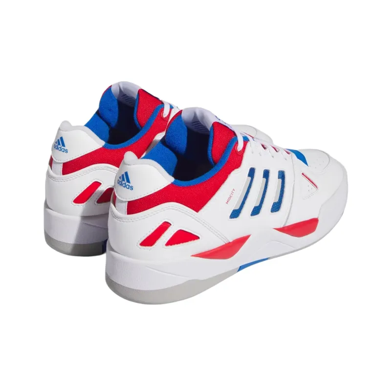 Adidas Midcity Low Cushioning Anti-Slip And Wear-Resistant Low-Top Basketball Shoes Unisex White Red-3