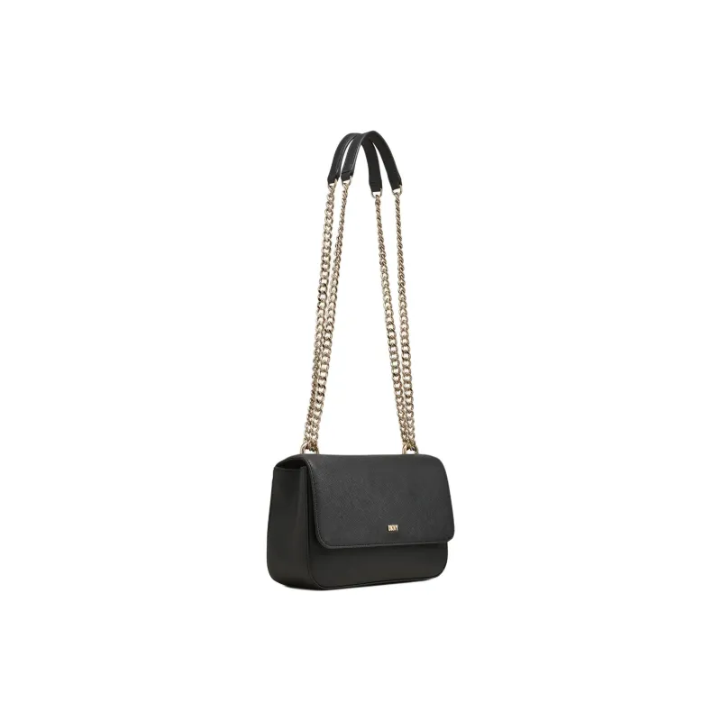 DKNY Leather Shoulder Bag Crossbody Bag Small Size Women's Black-1