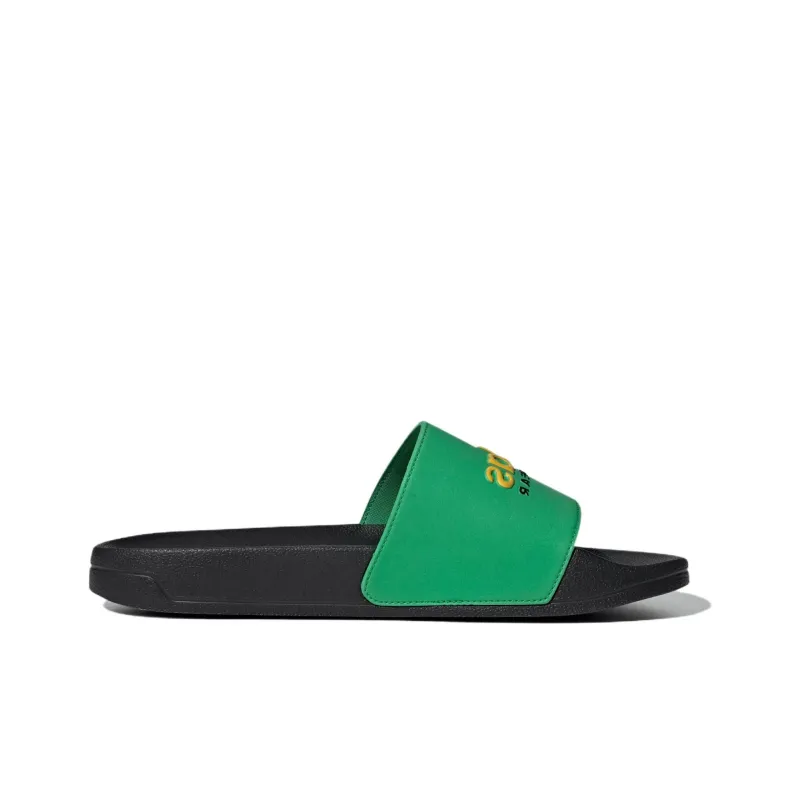 Adidas Adilette Shower Slides Vivid Green Bold Gold Core Black-1