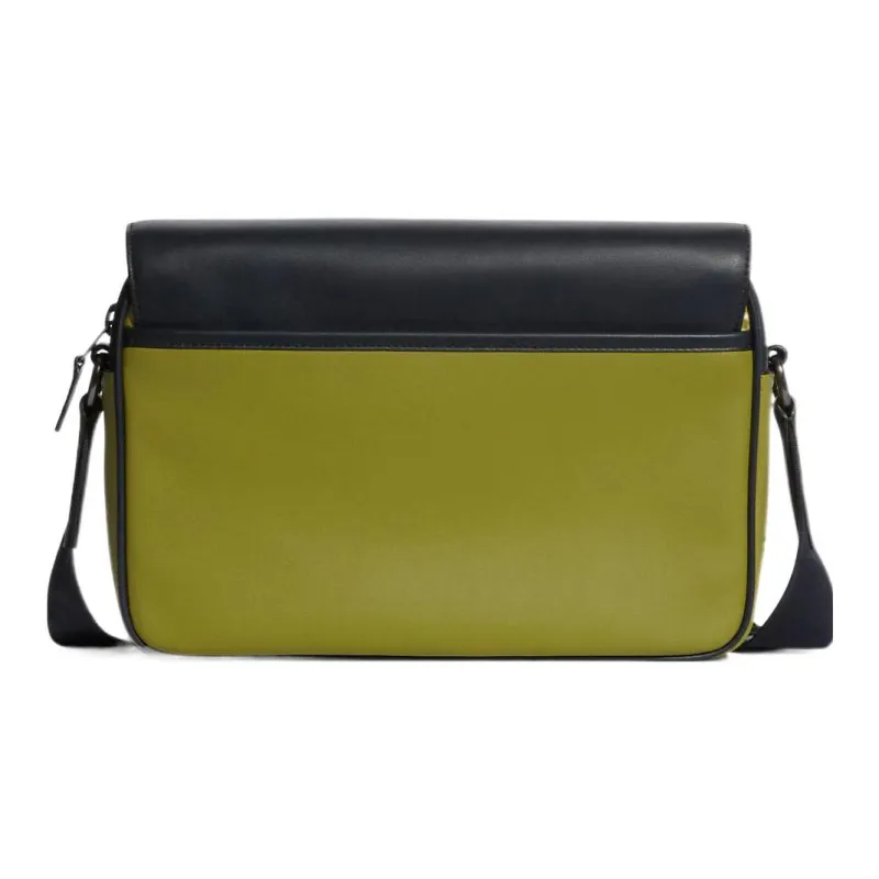 COACH Track Cow Leather Shoulder Bag Crossbody Bag Large Size Unisex Black/Blue/Green-2